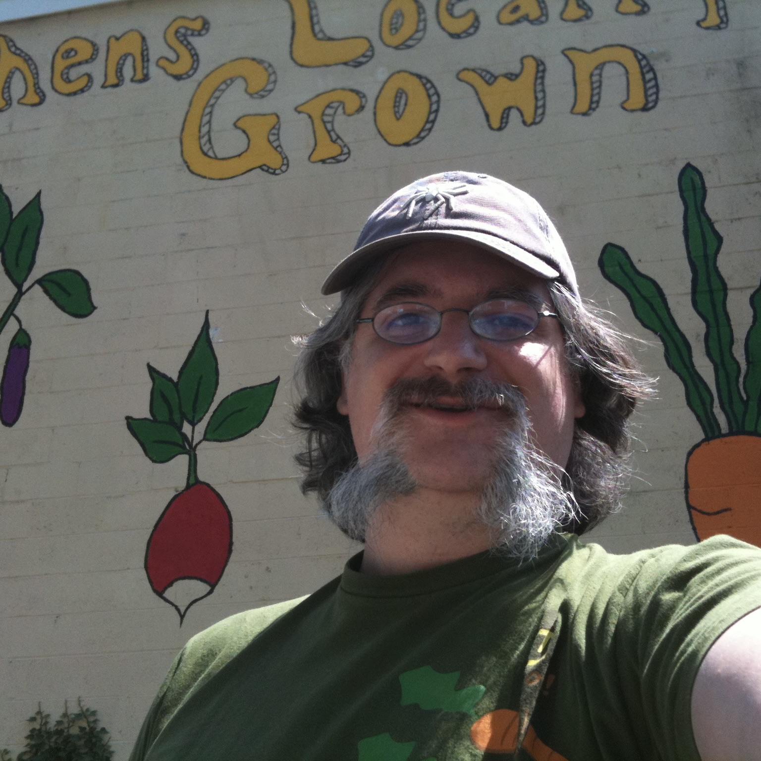 Eric Wagoner managing Athens Locally Grown farmers market with 60 growers and 1,500 customers